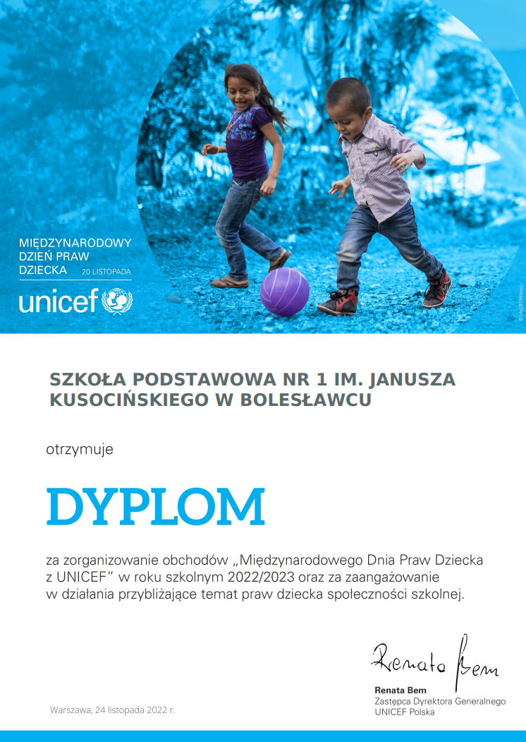 Międzynarodowy  Dzień  Praw  Dziecka  z  UNICEF  2022